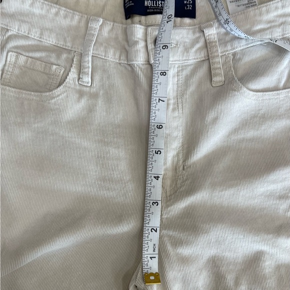 Hollister High Rise Flare 1R waist 25 ivory cream corduroy flare pants festival - Picture 6 of 15